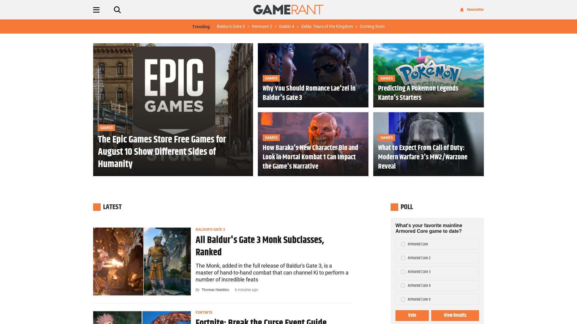 État du site web gamerant.com est   EN LIGNE