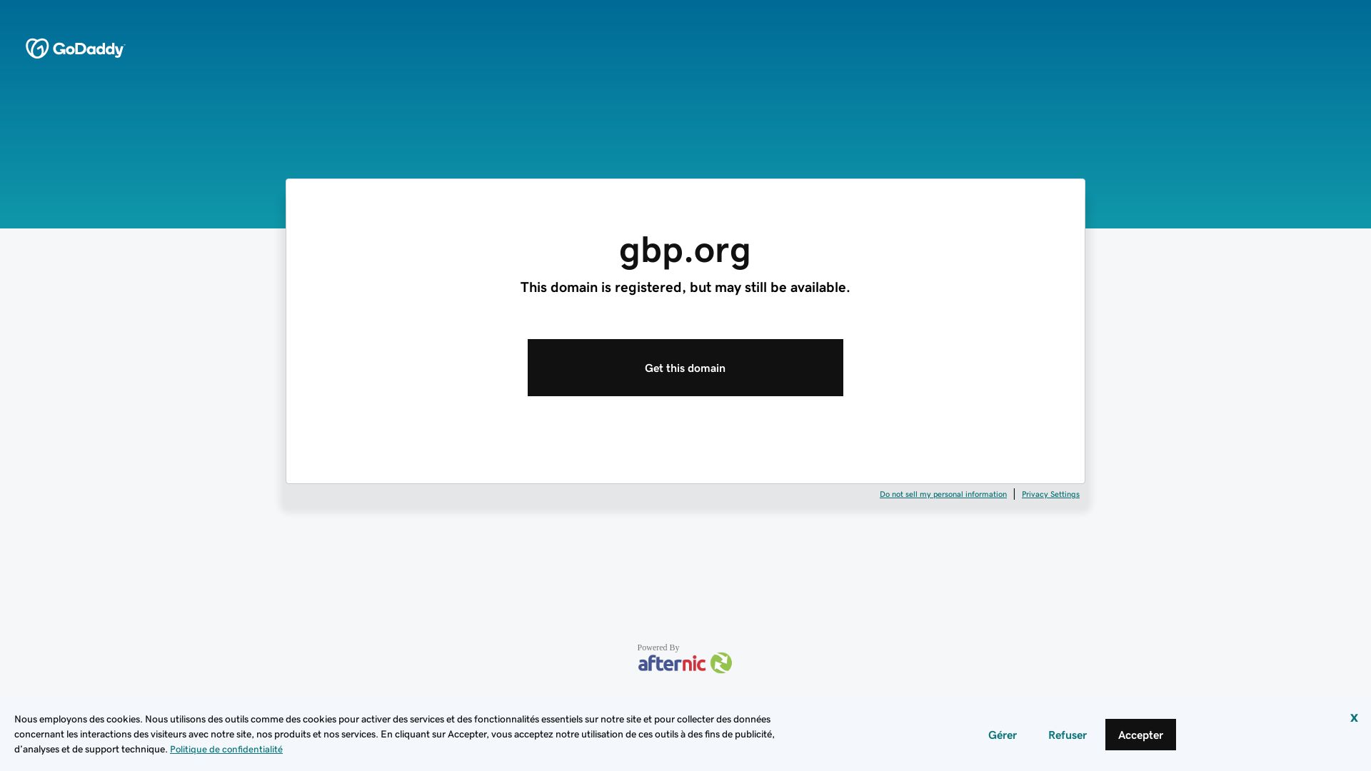 État du site web gbp.org est   EN LIGNE