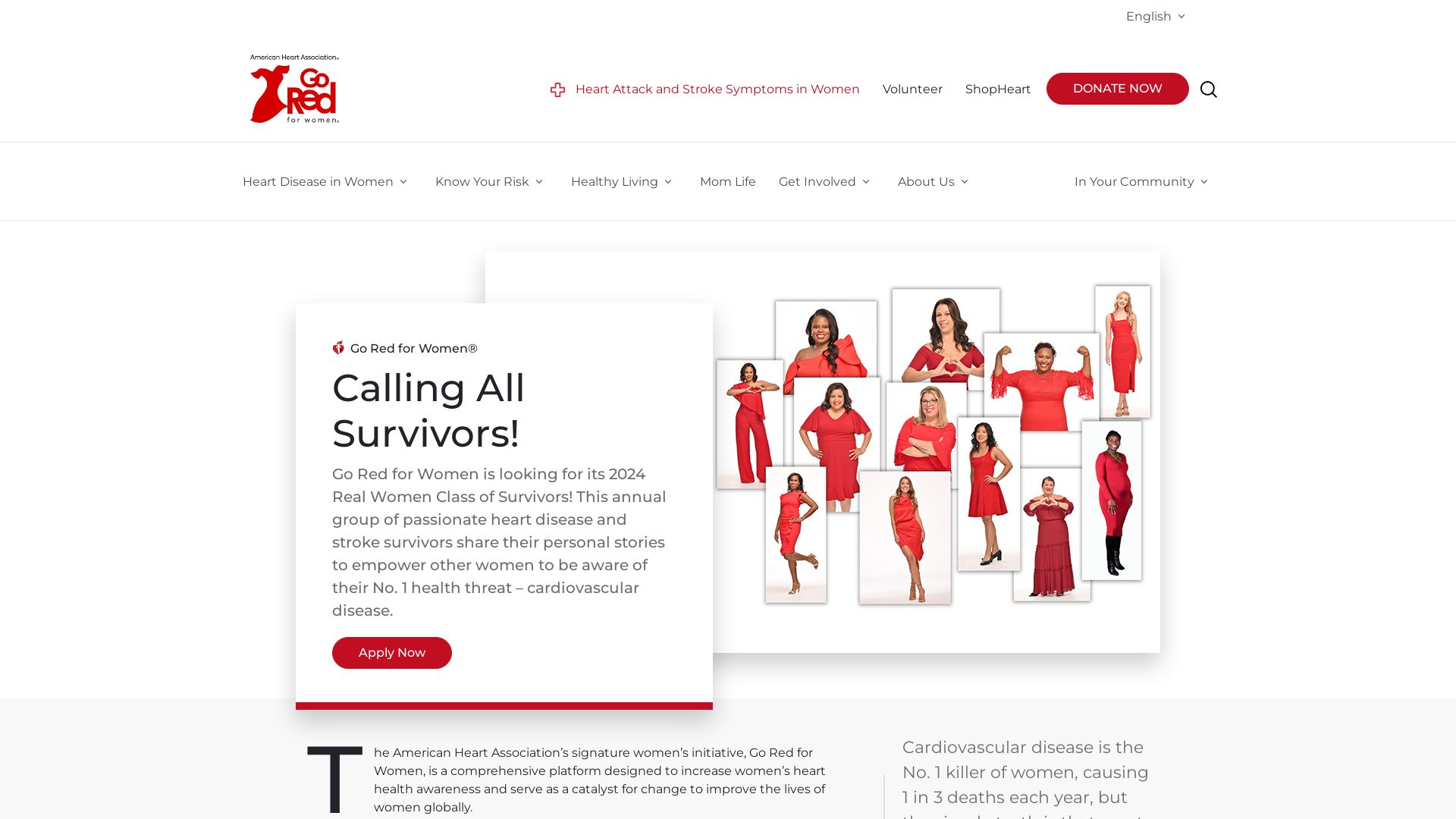 État du site web goredforwomen.org est   EN LIGNE