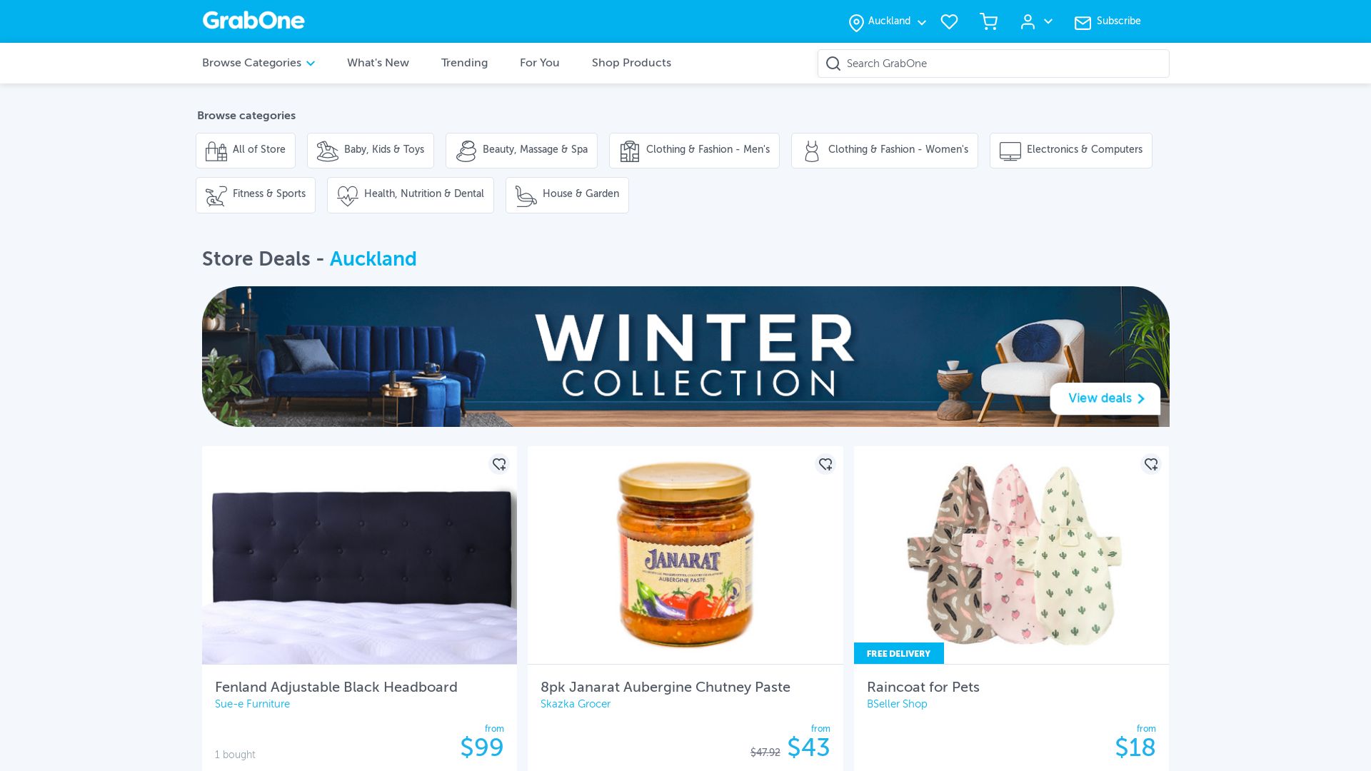 État du site web grabonestore.co.nz est   EN LIGNE