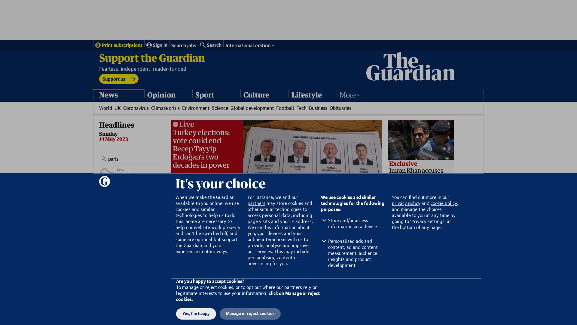 État du site web guardian.co.uk est   EN LIGNE