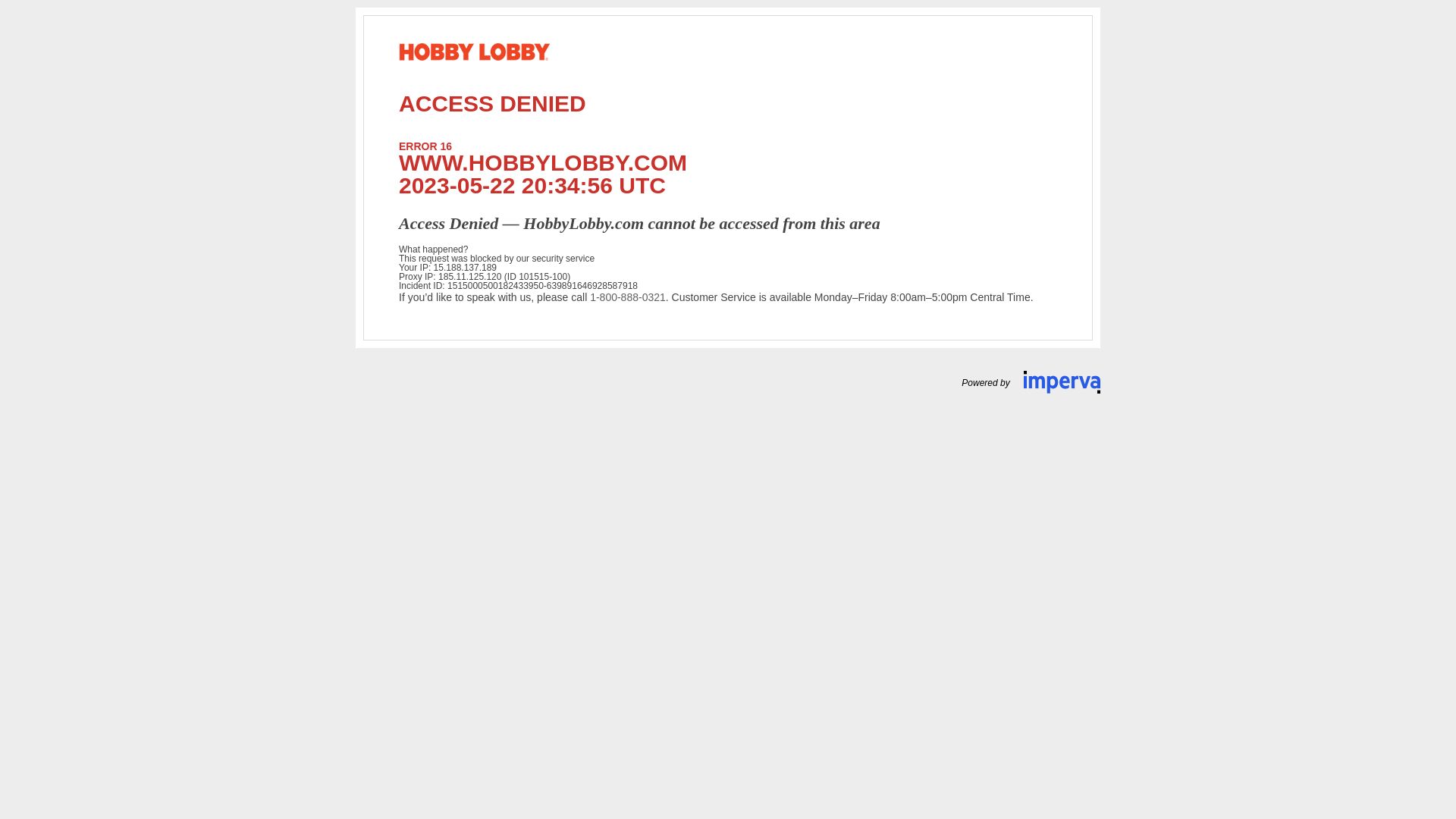 État du site web hobbylobby.com est   EN LIGNE