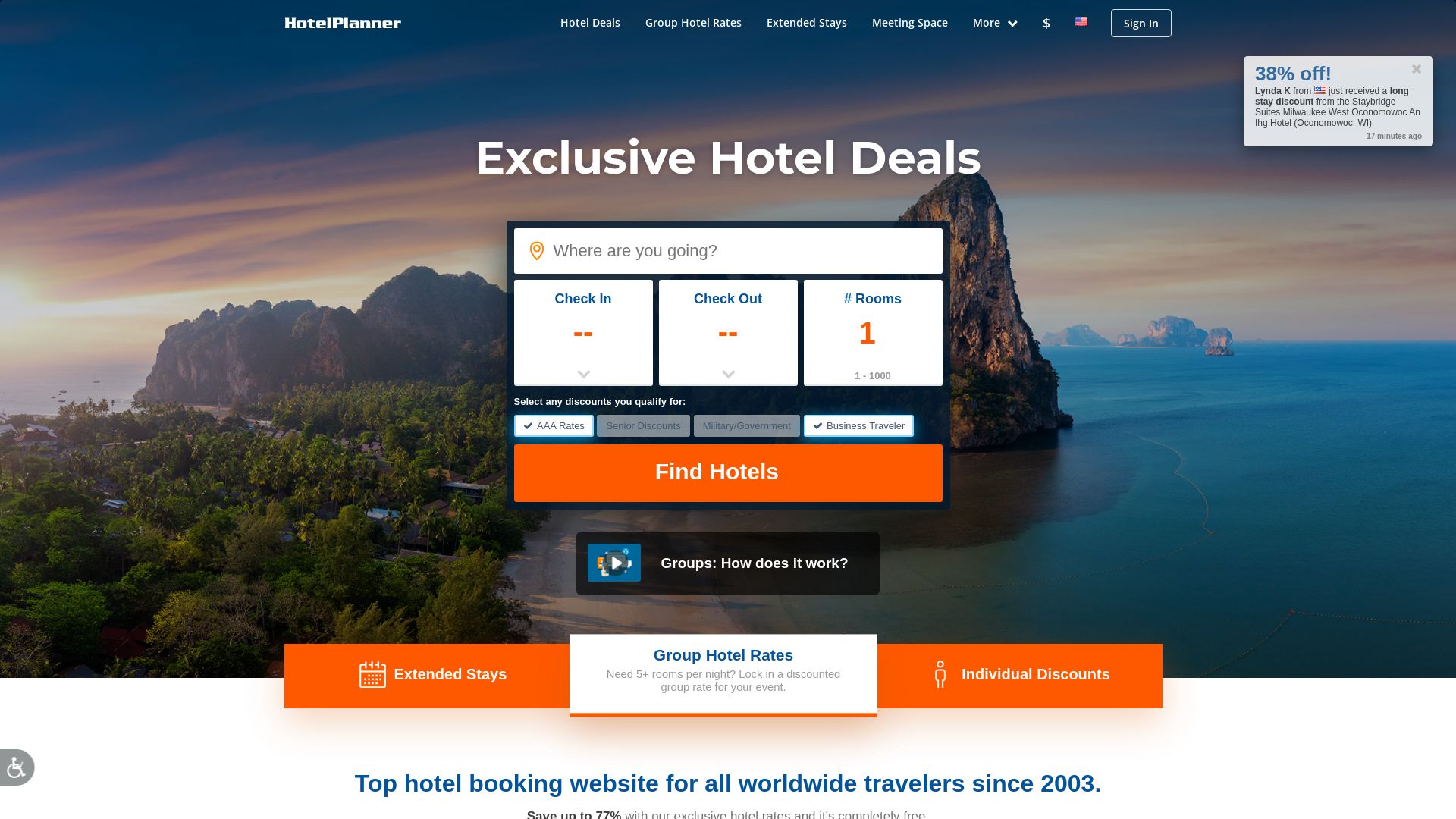 État du site web hotelplanner.com est   EN LIGNE