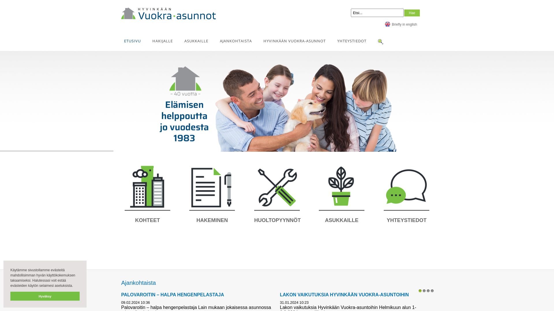 État du site web hyva.fi est   EN LIGNE