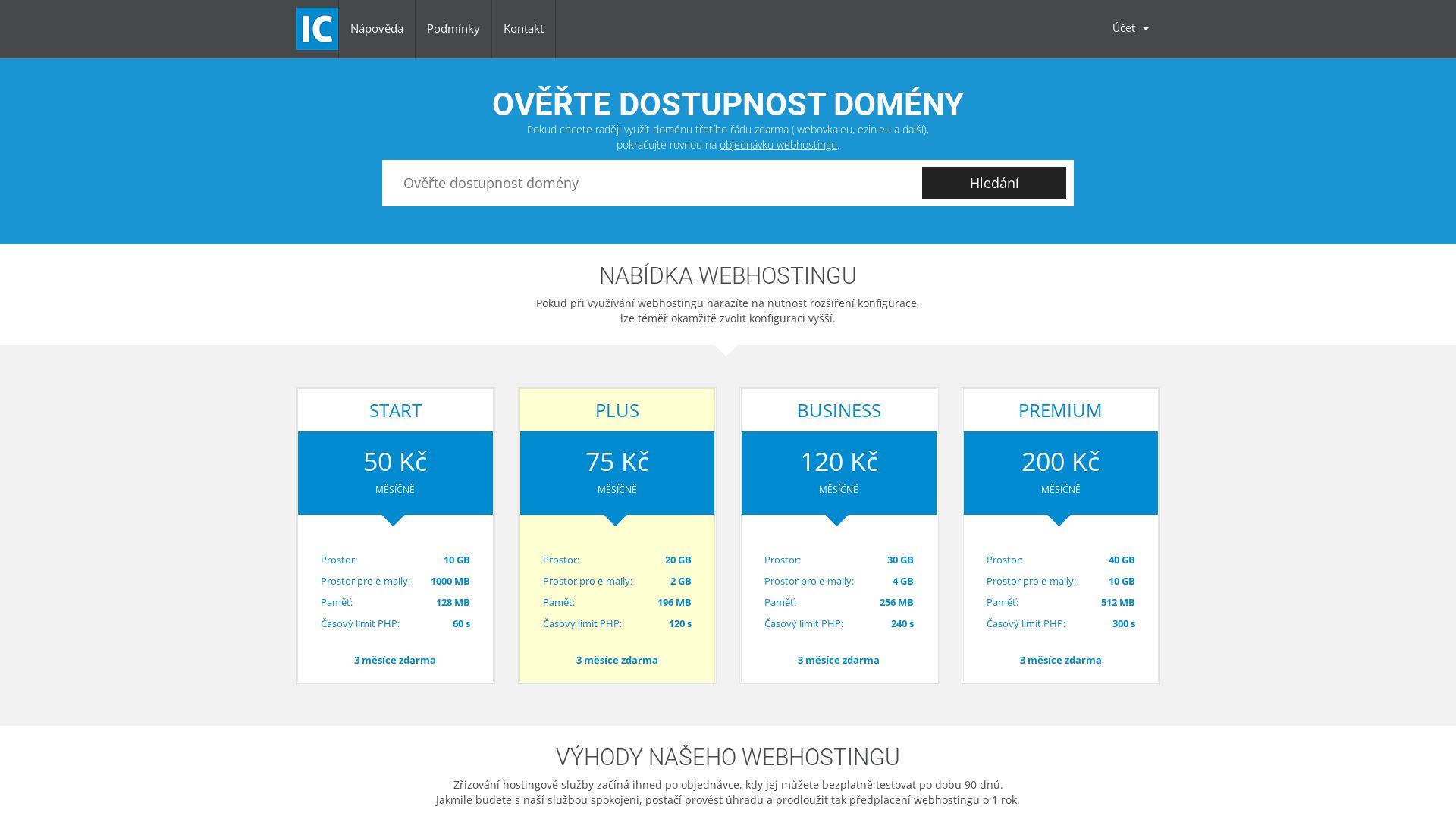 État du site web ic.cz est   EN LIGNE