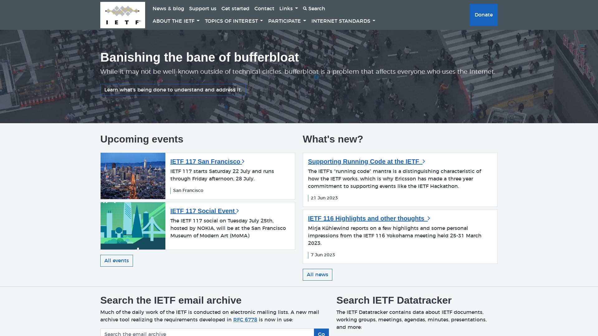 État du site web ietf.org est   EN LIGNE