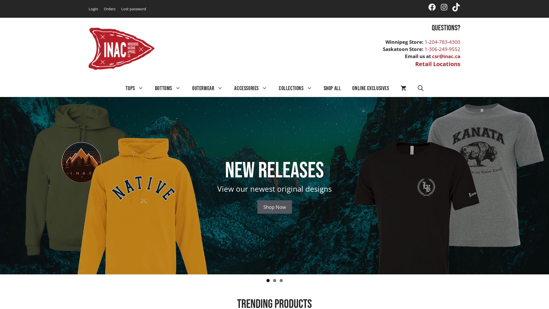 État du site web inac.ca est   EN LIGNE