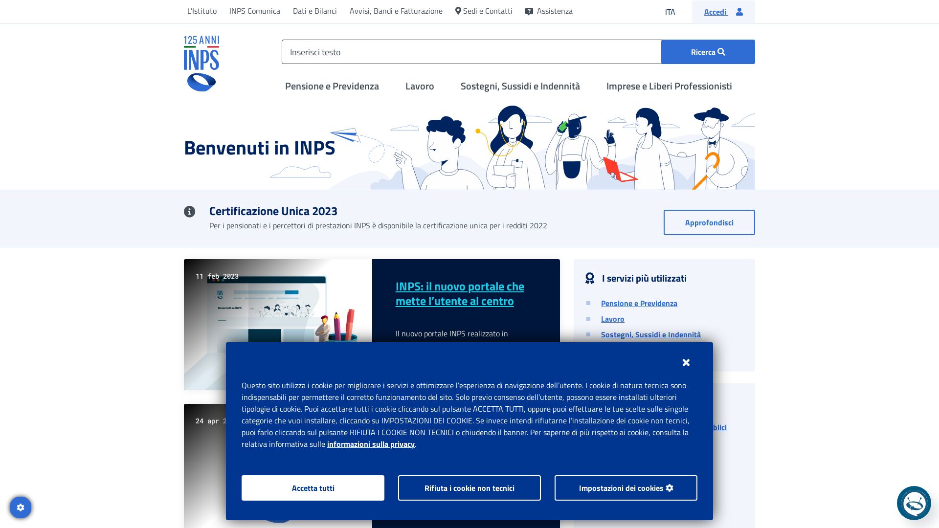 État du site web inps.it est   EN LIGNE