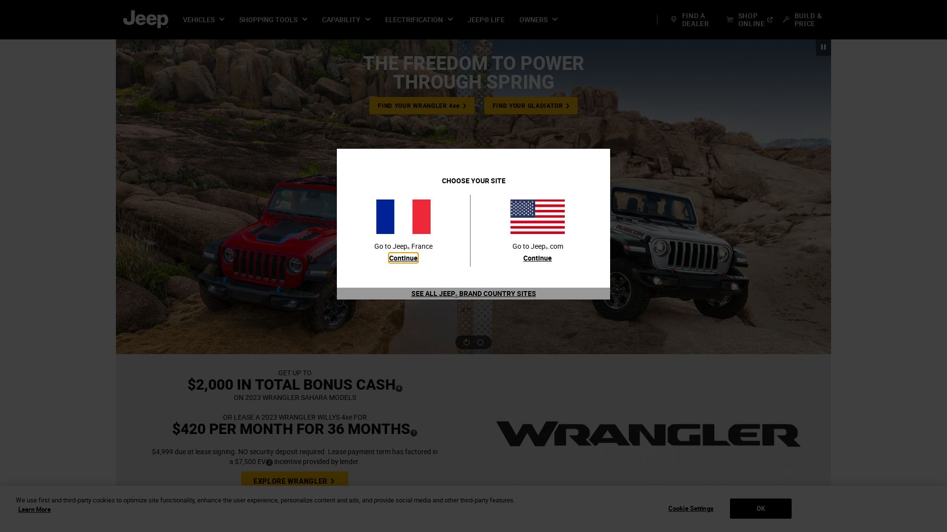 État du site web jeep.com est   EN LIGNE