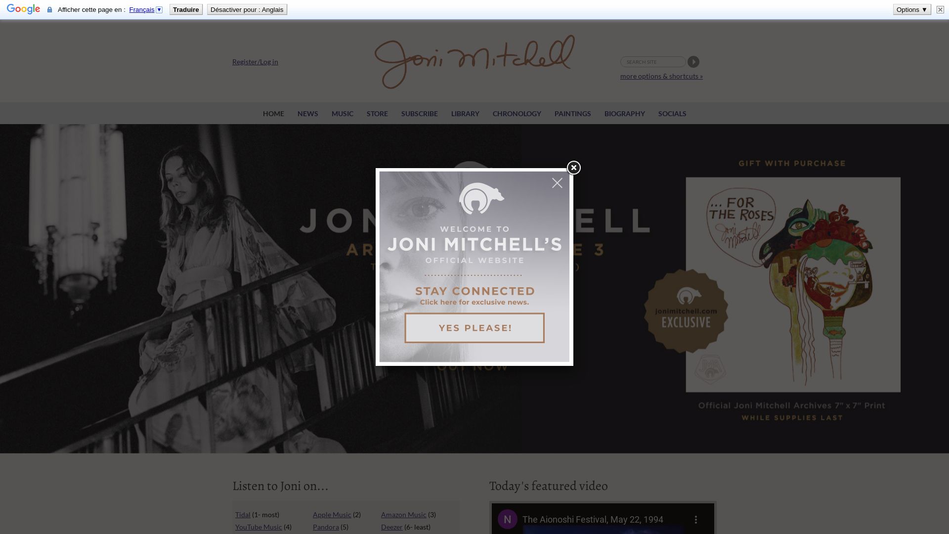 État du site web jonimitchell.com est   EN LIGNE