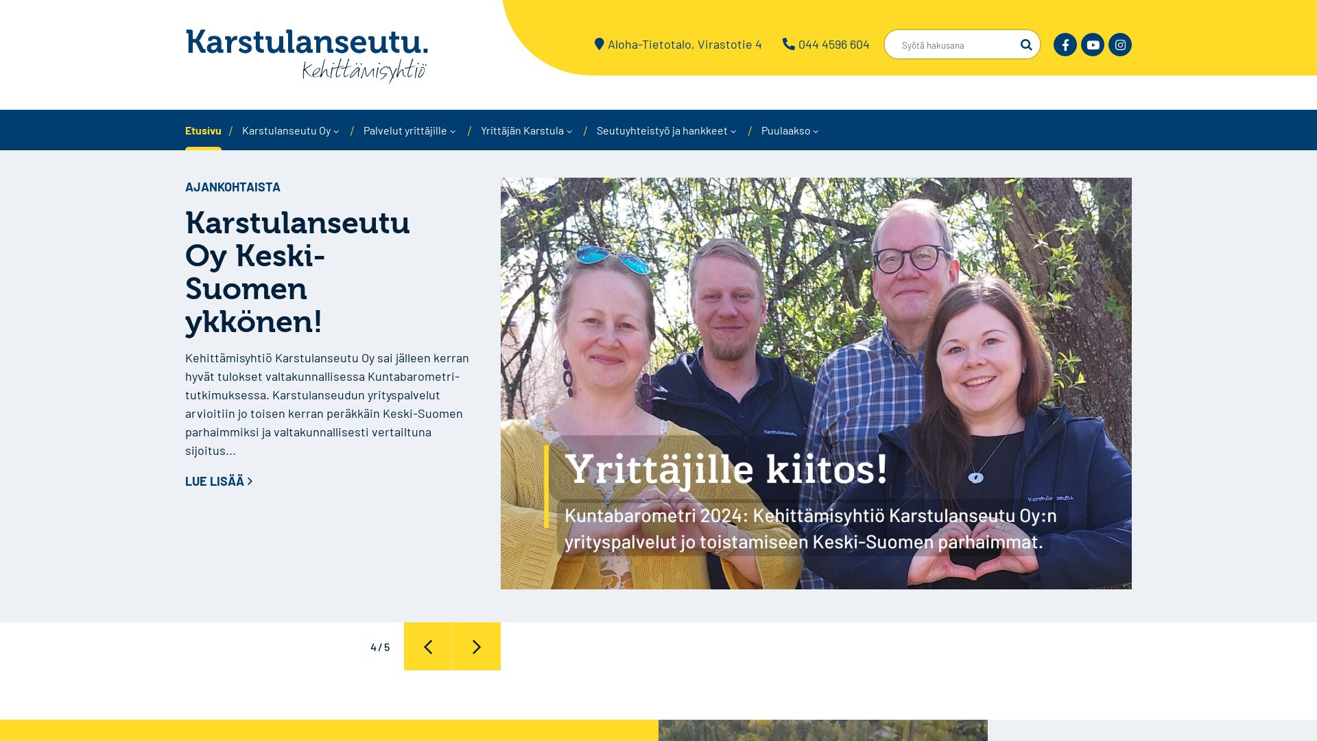 État du site web karstulanseutu.fi est   EN LIGNE