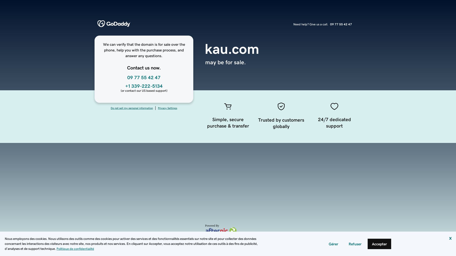 État du site web kau.com est   EN LIGNE