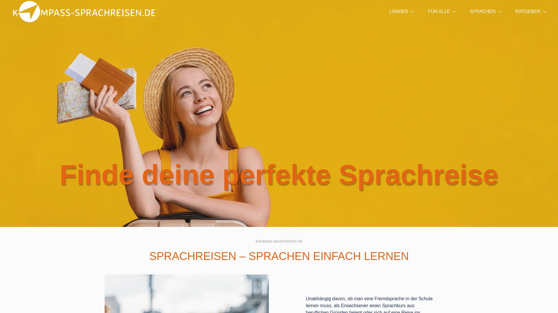 État du site web kompass-sprachreisen.de est   EN LIGNE