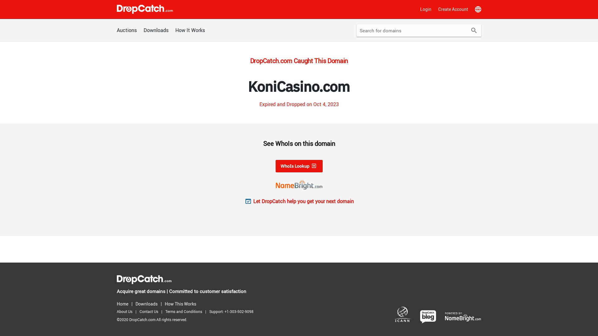 État du site web konicasino.com est   EN LIGNE