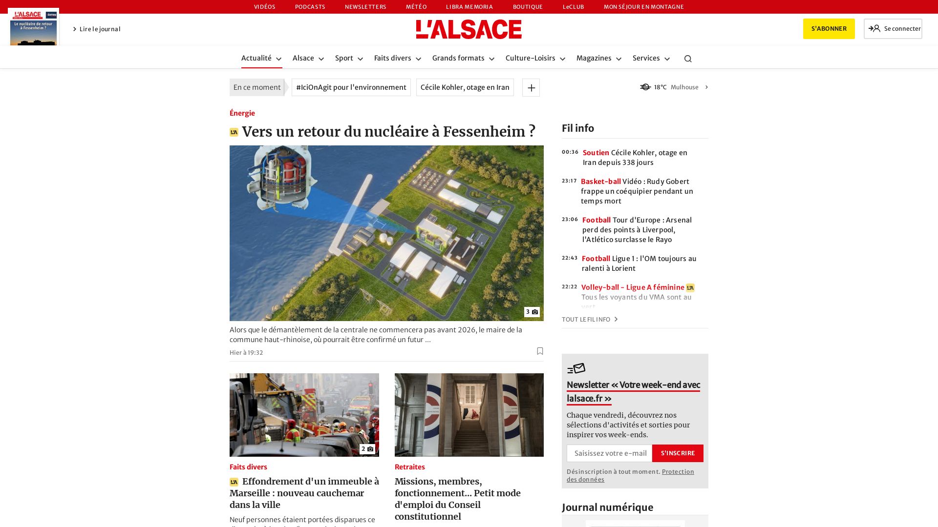 État du site web lalsace.fr est   EN LIGNE