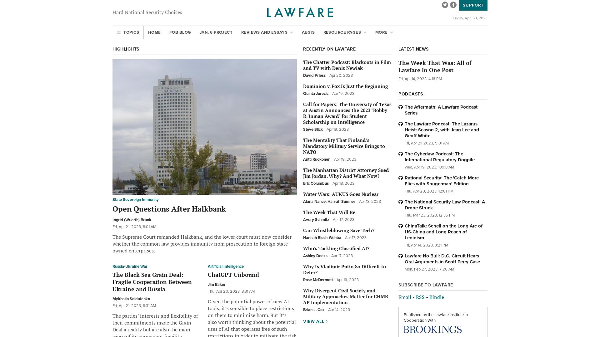État du site web lawfareblog.com est   EN LIGNE