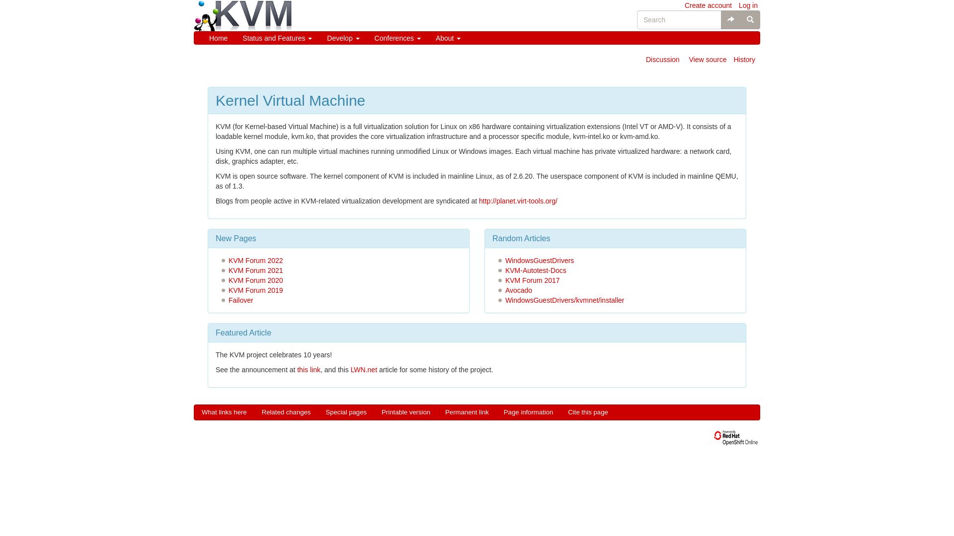 État du site web linux-kvm.org est   EN LIGNE