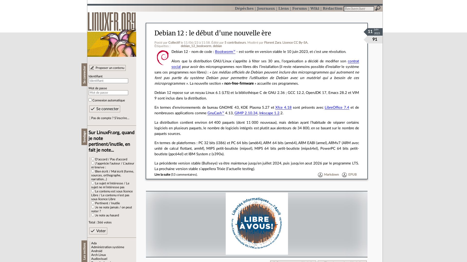 État du site web linuxfr.org est   EN LIGNE