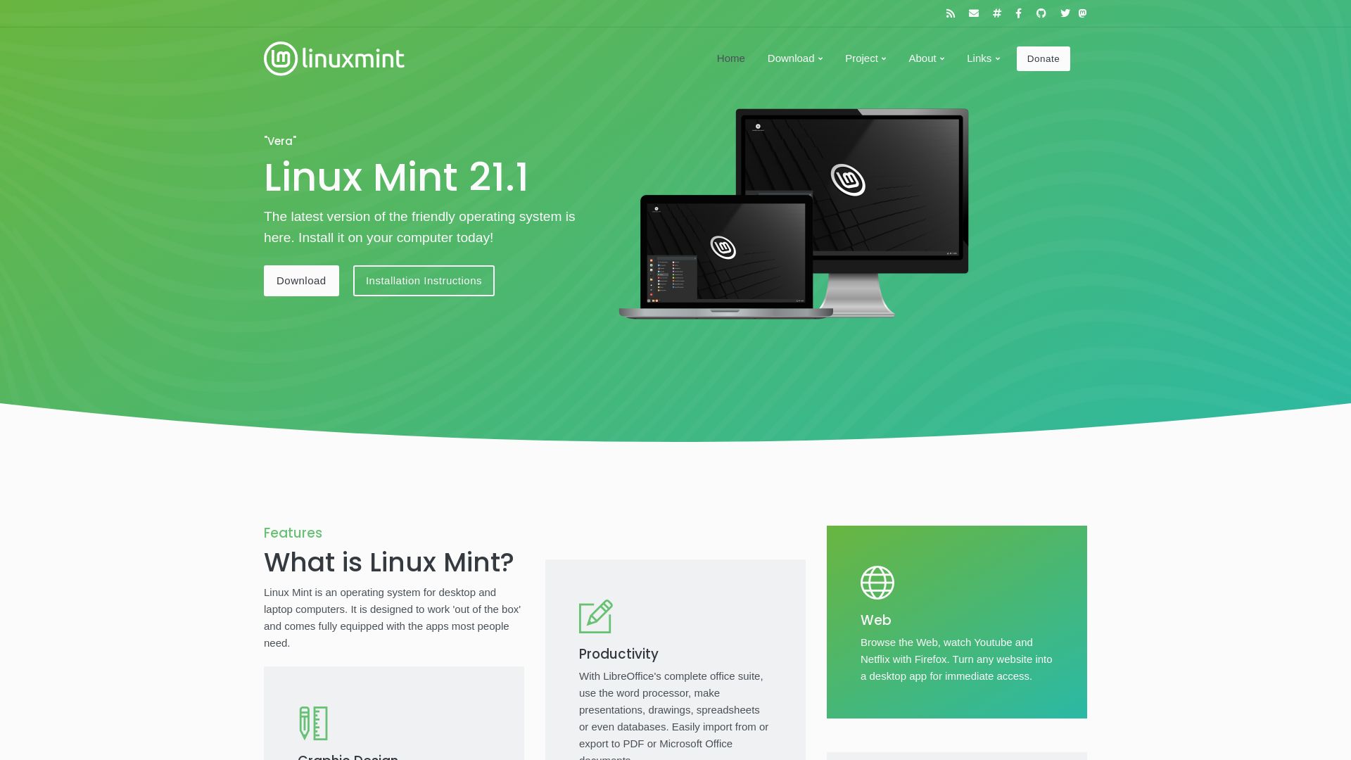 État du site web linuxmint.com est   EN LIGNE