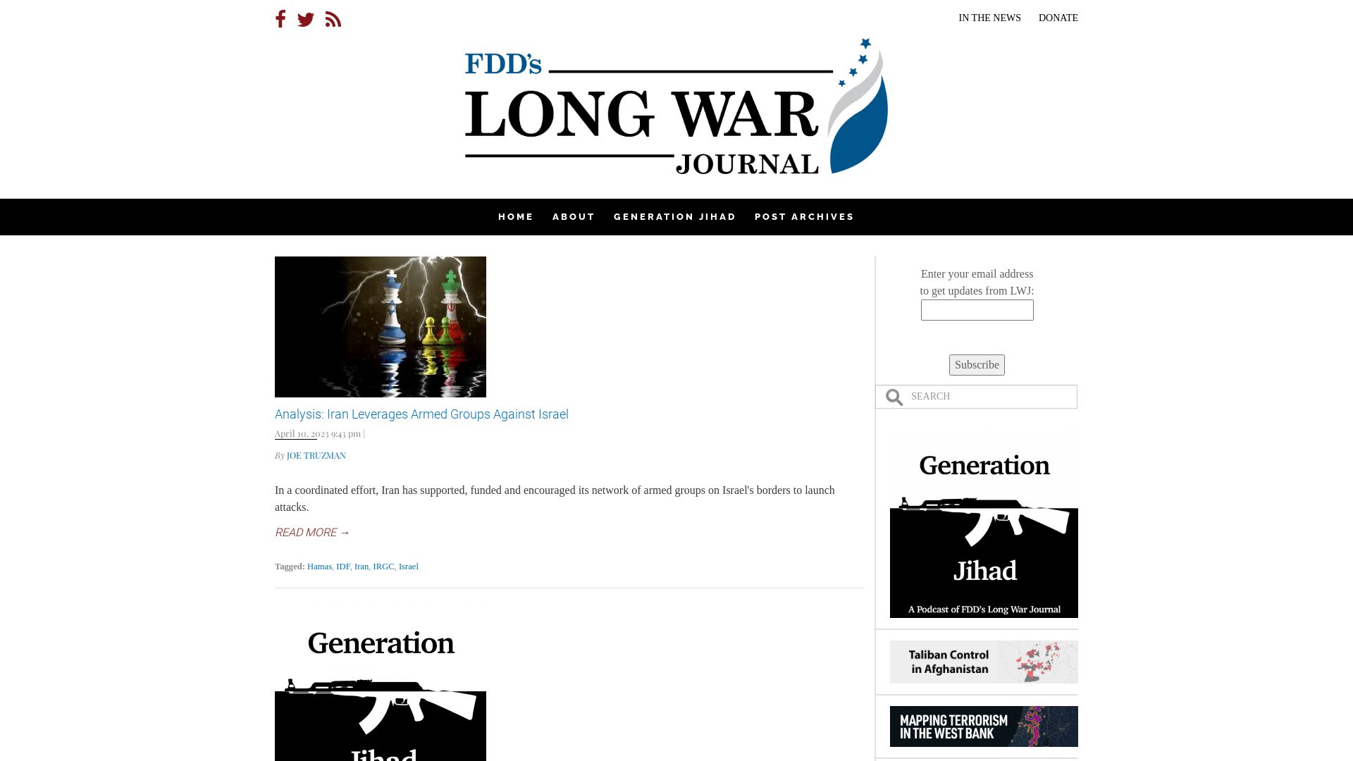 État du site web longwarjournal.org est   EN LIGNE