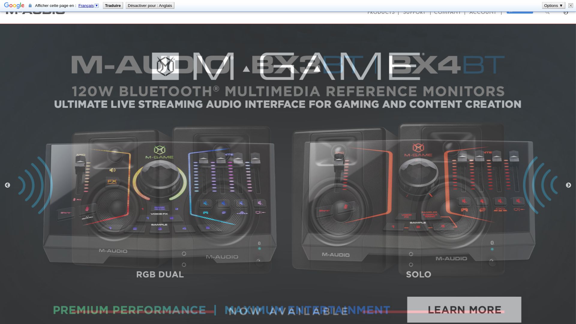 État du site web m-audio.com est   EN LIGNE