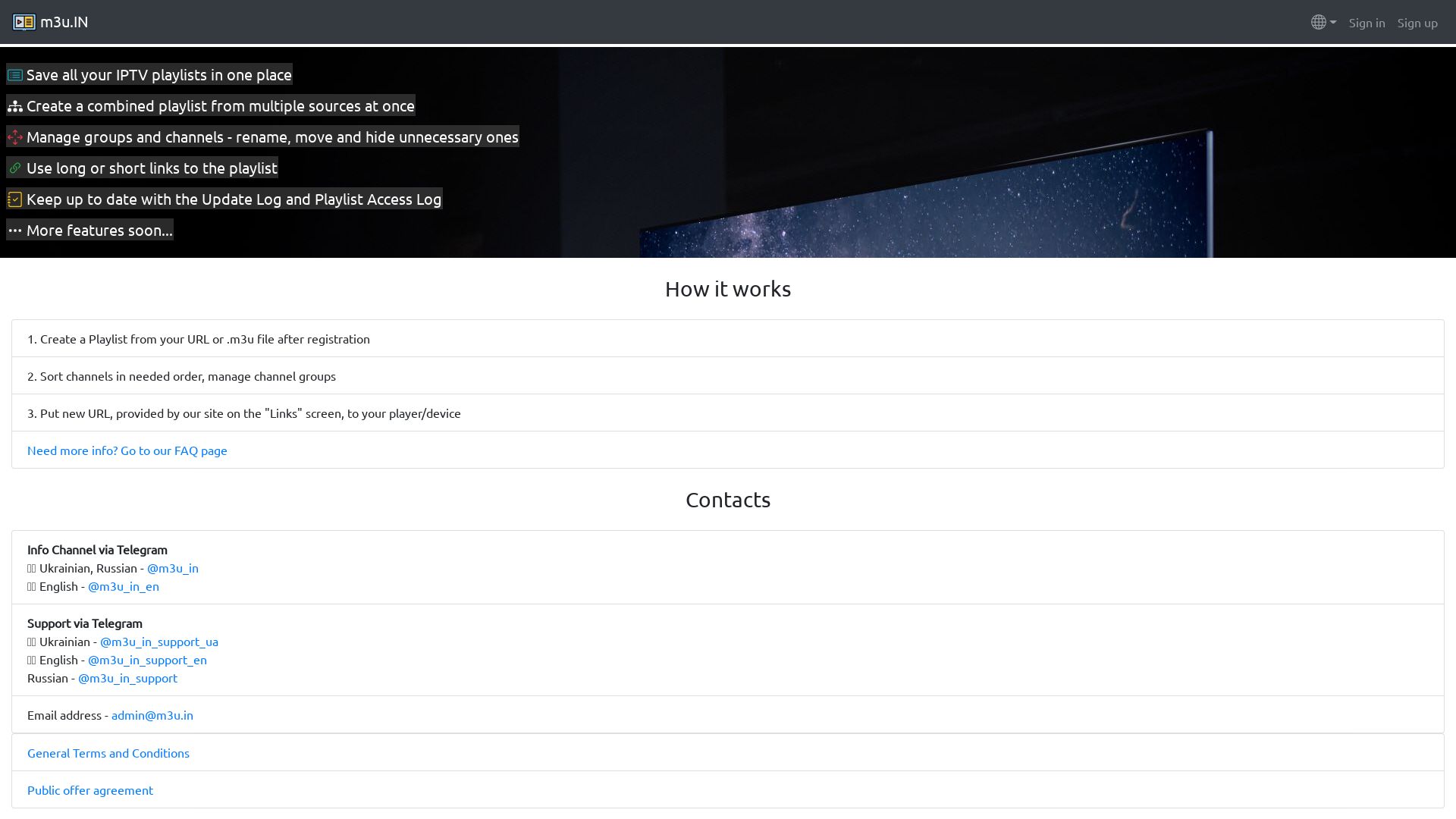 État du site web m3u.in est   EN LIGNE