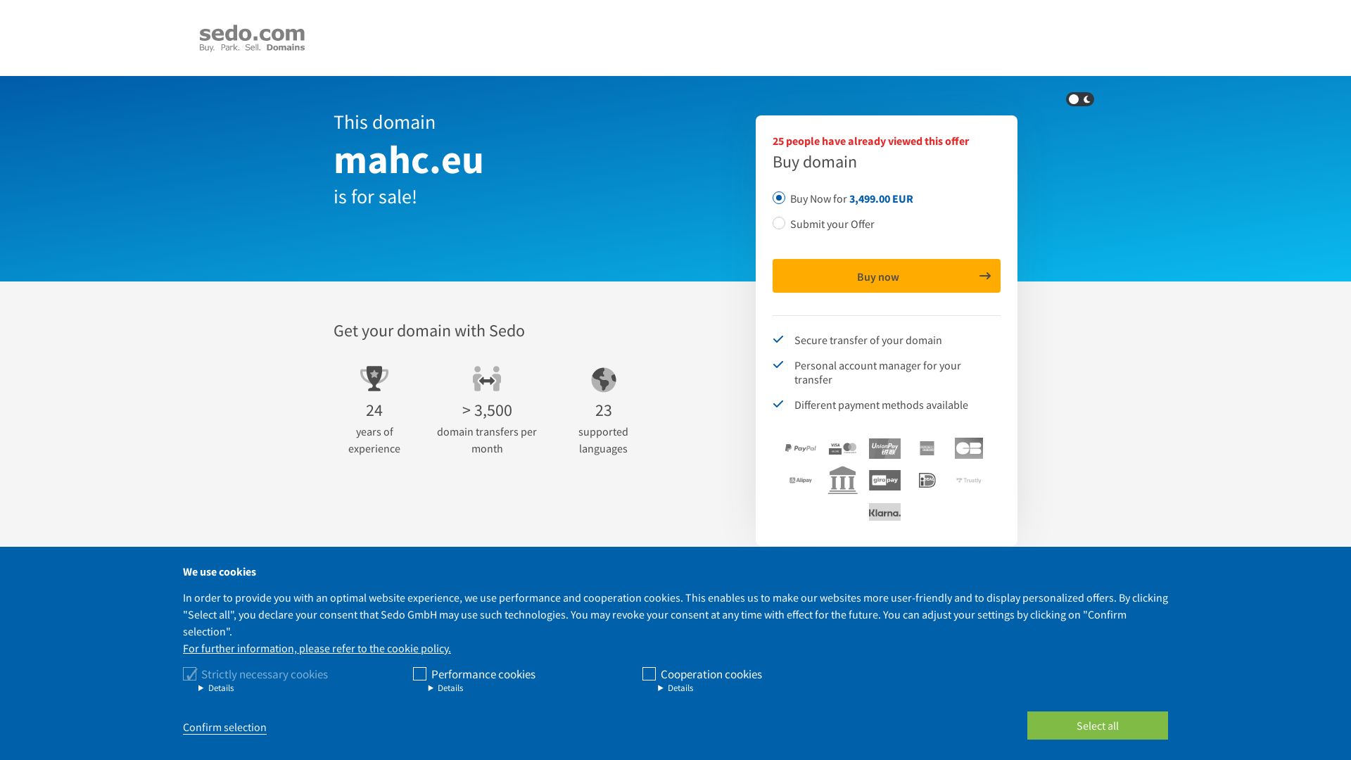 État du site web mahc.eu est   EN LIGNE