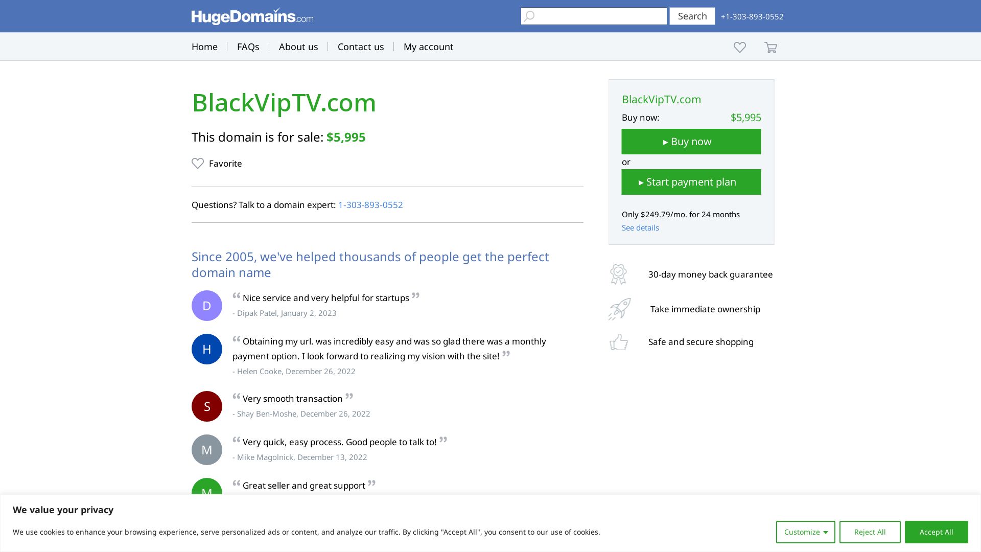 État du site web main.blackviptv.com est   EN LIGNE