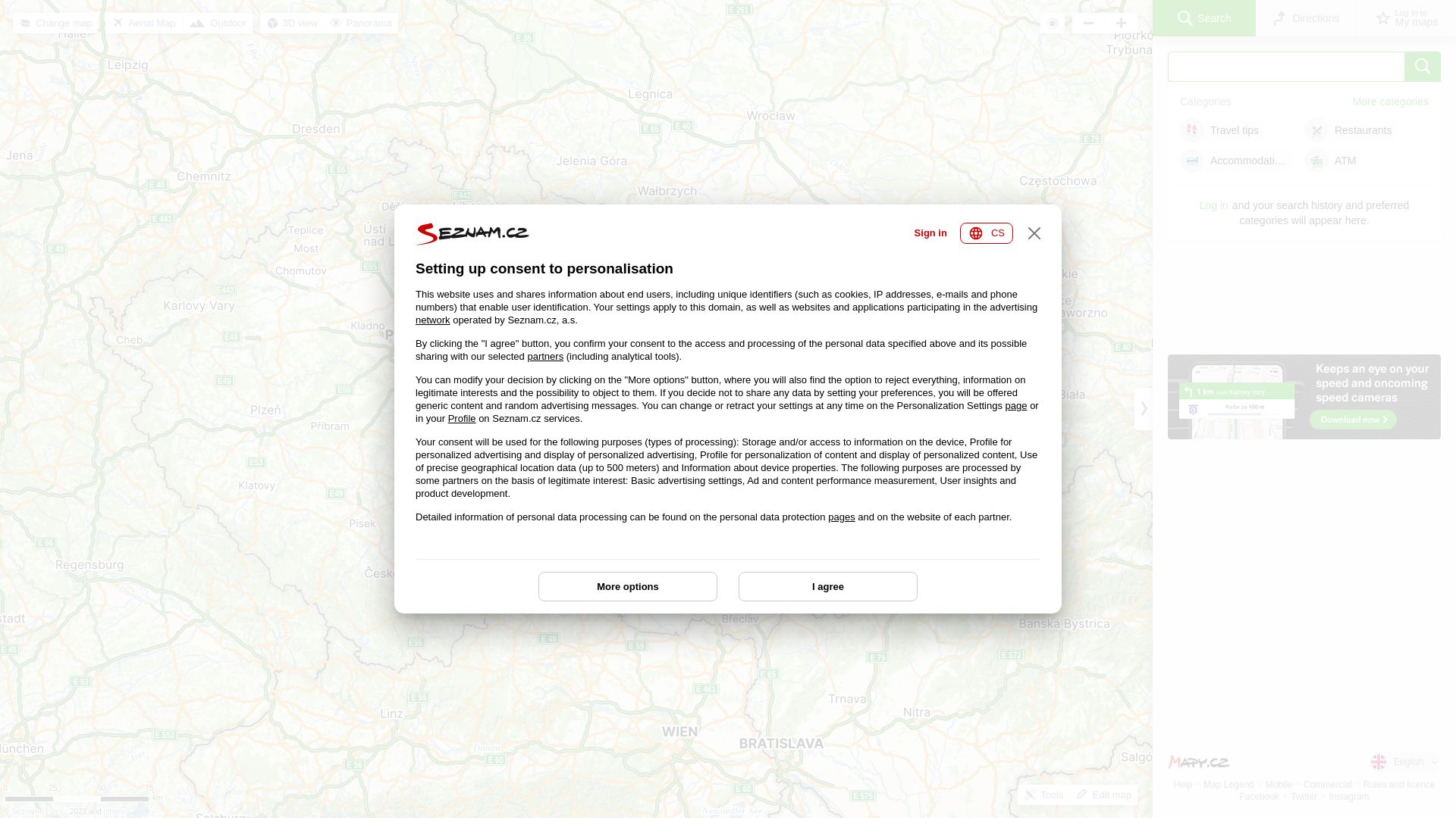 État du site web mapy.cz est   EN LIGNE