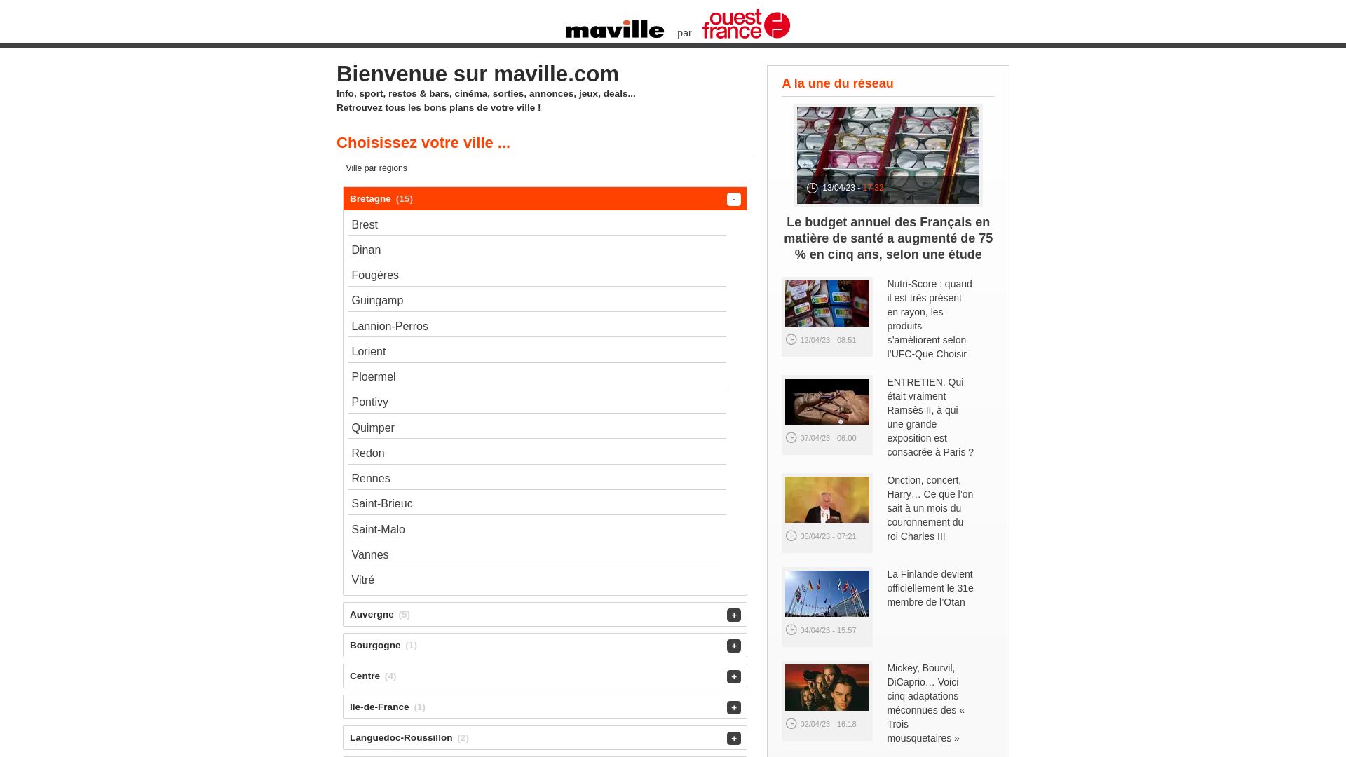 État du site web maville.com est   EN LIGNE