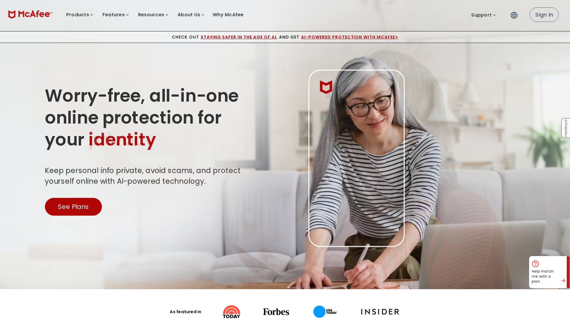 État du site web mcafee.com est   EN LIGNE