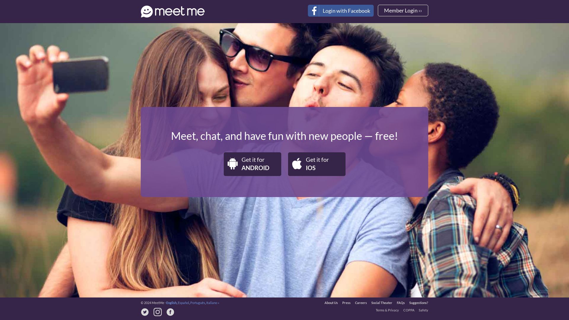 État du site web meet.me est   EN LIGNE