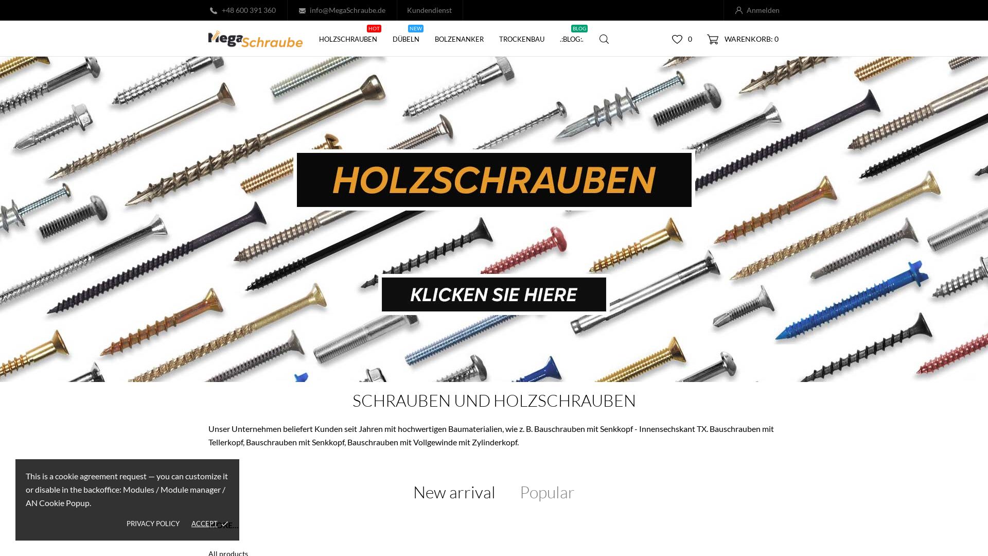 État du site web megaschraube.de est   EN LIGNE