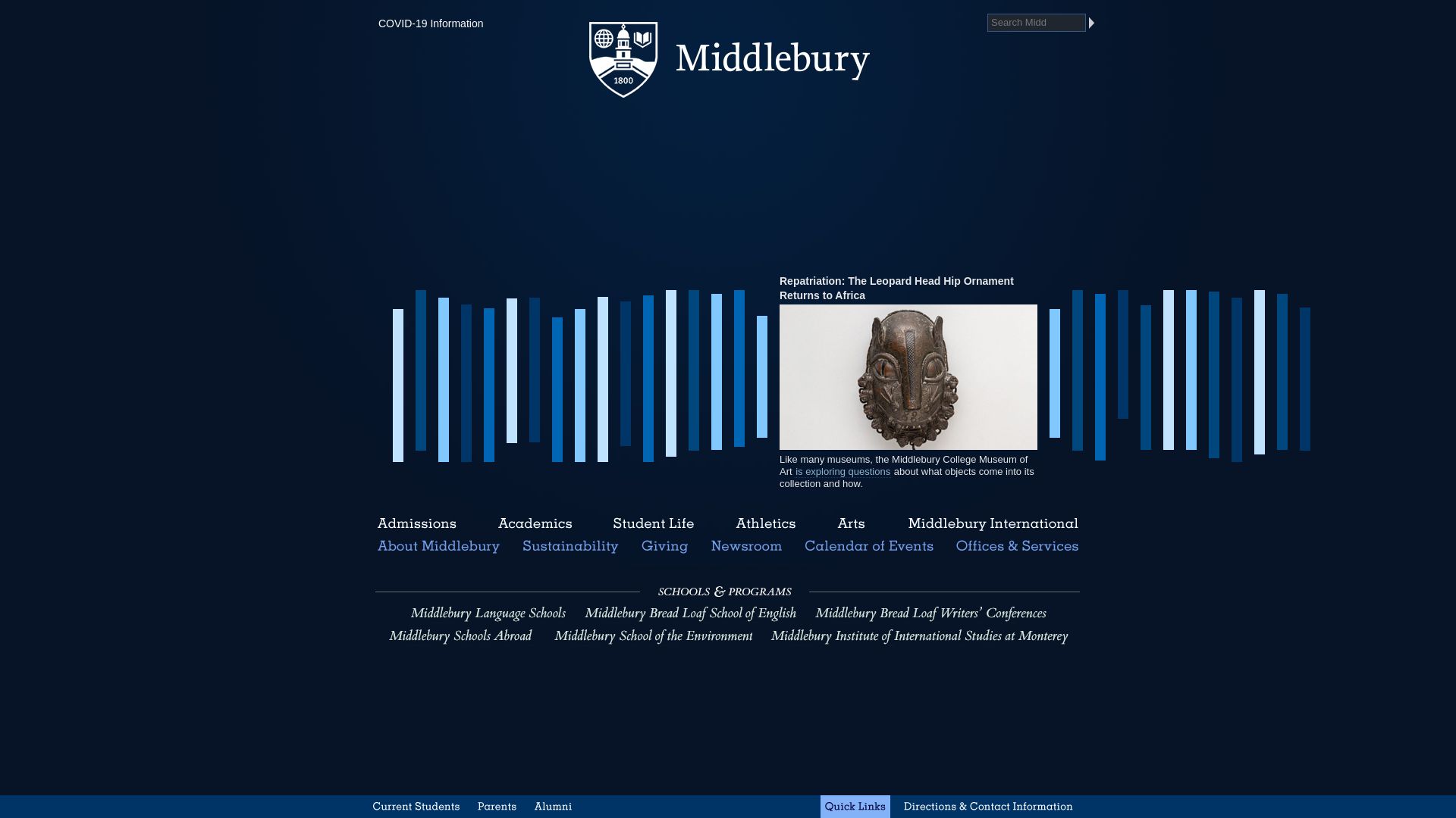 État du site web middlebury.edu est   EN LIGNE
