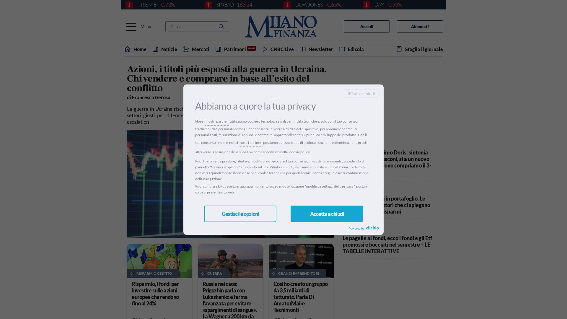 État du site web milanofinanza.it est   EN LIGNE