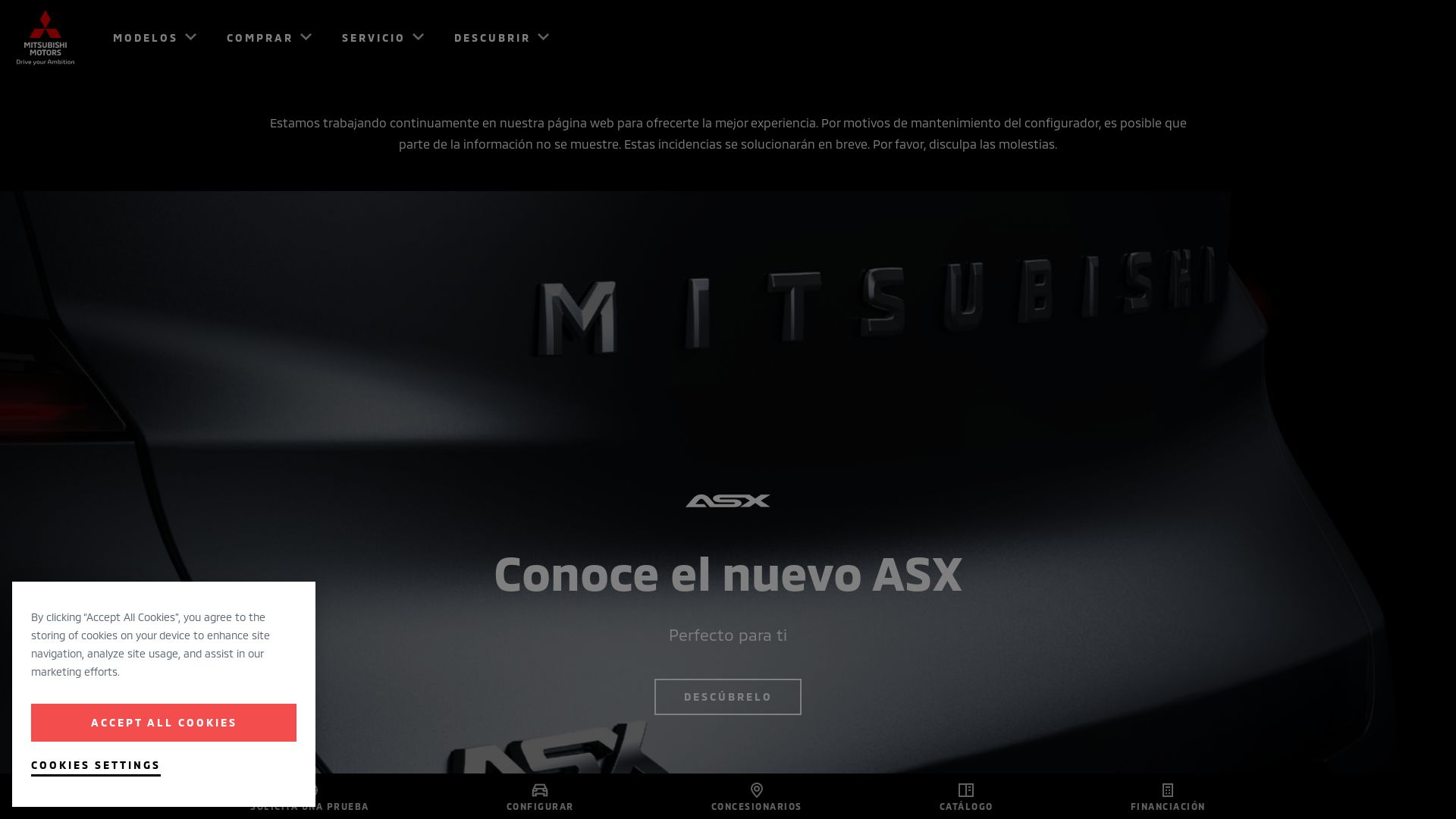 État du site web mitsubishi-motors.es est   EN LIGNE