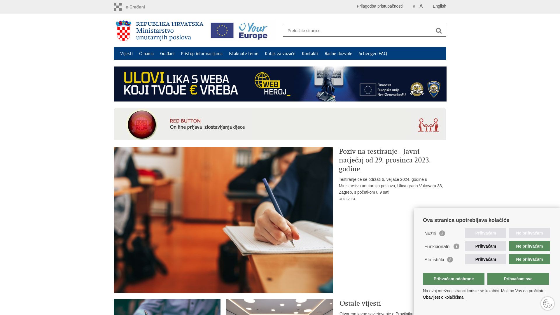 État du site web mup.hr est   EN LIGNE