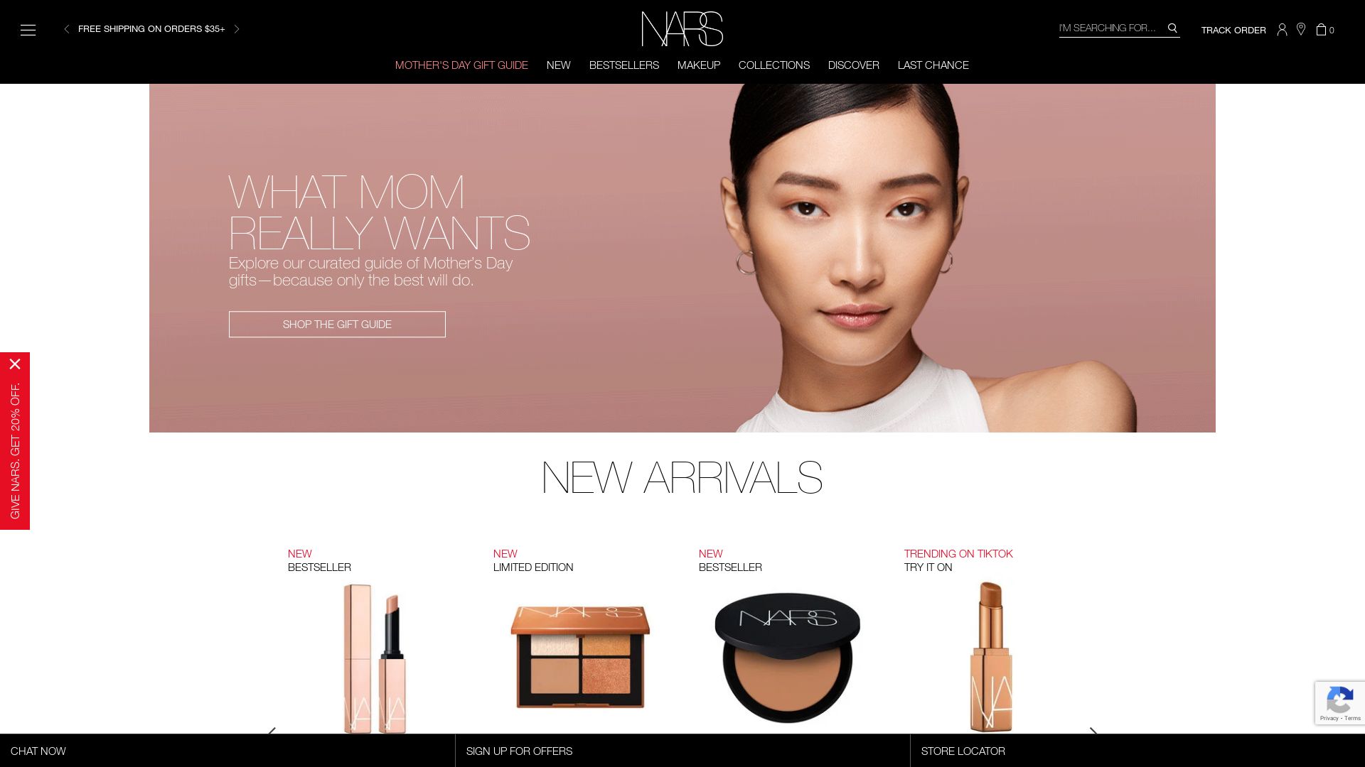 État du site web narscosmetics.com est   EN LIGNE