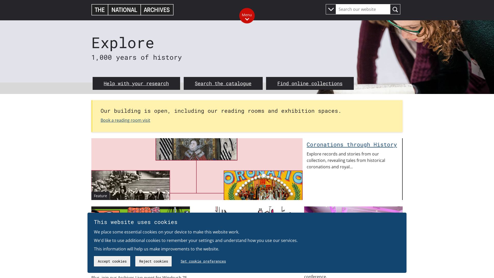 État du site web nationalarchives.gov.uk est   EN LIGNE