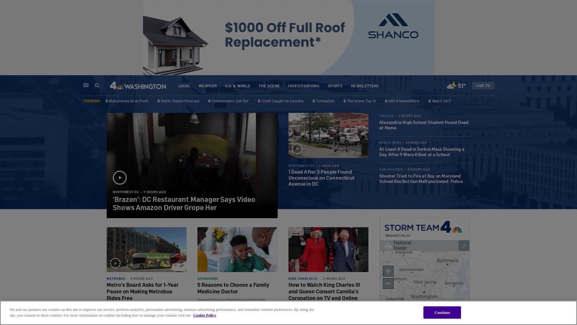 État du site web nbcwashington.com est   EN LIGNE