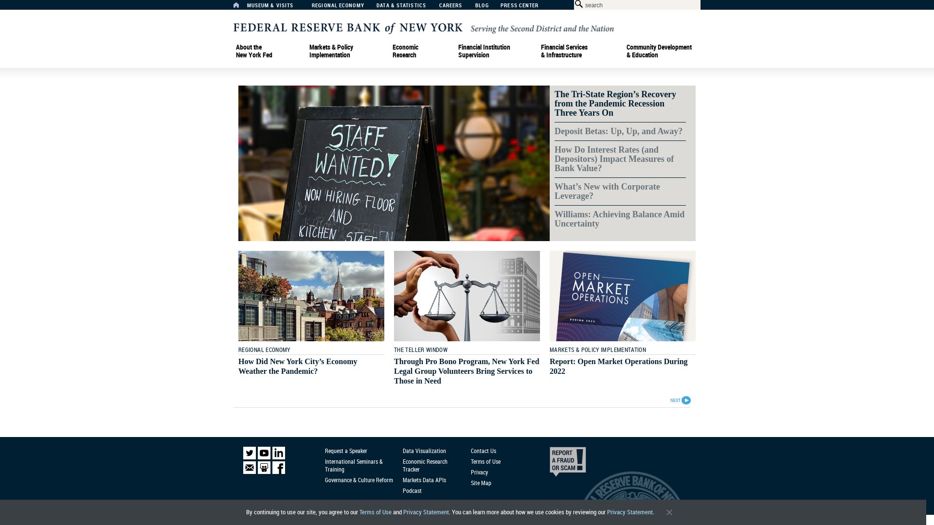 État du site web newyorkfed.org est   EN LIGNE