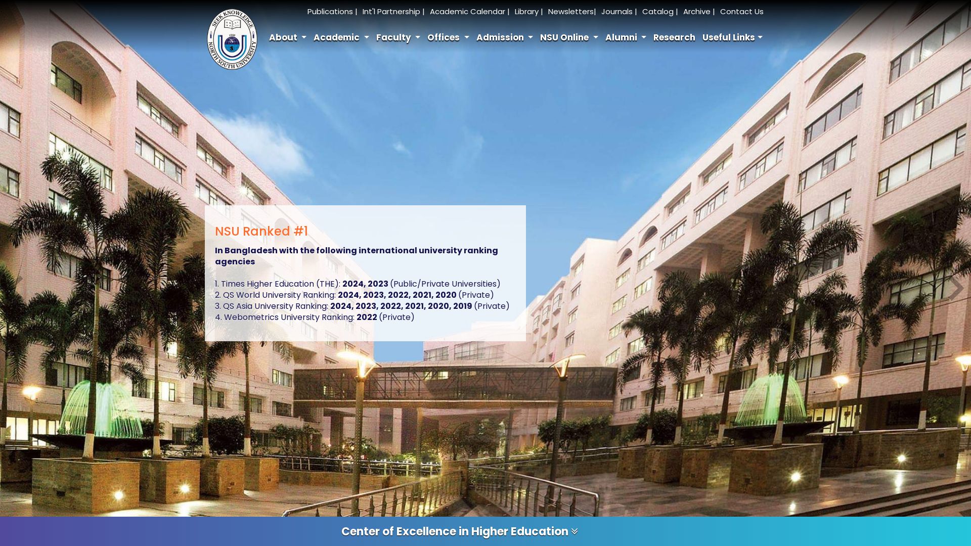 État du site web northsouth.edu est   EN LIGNE