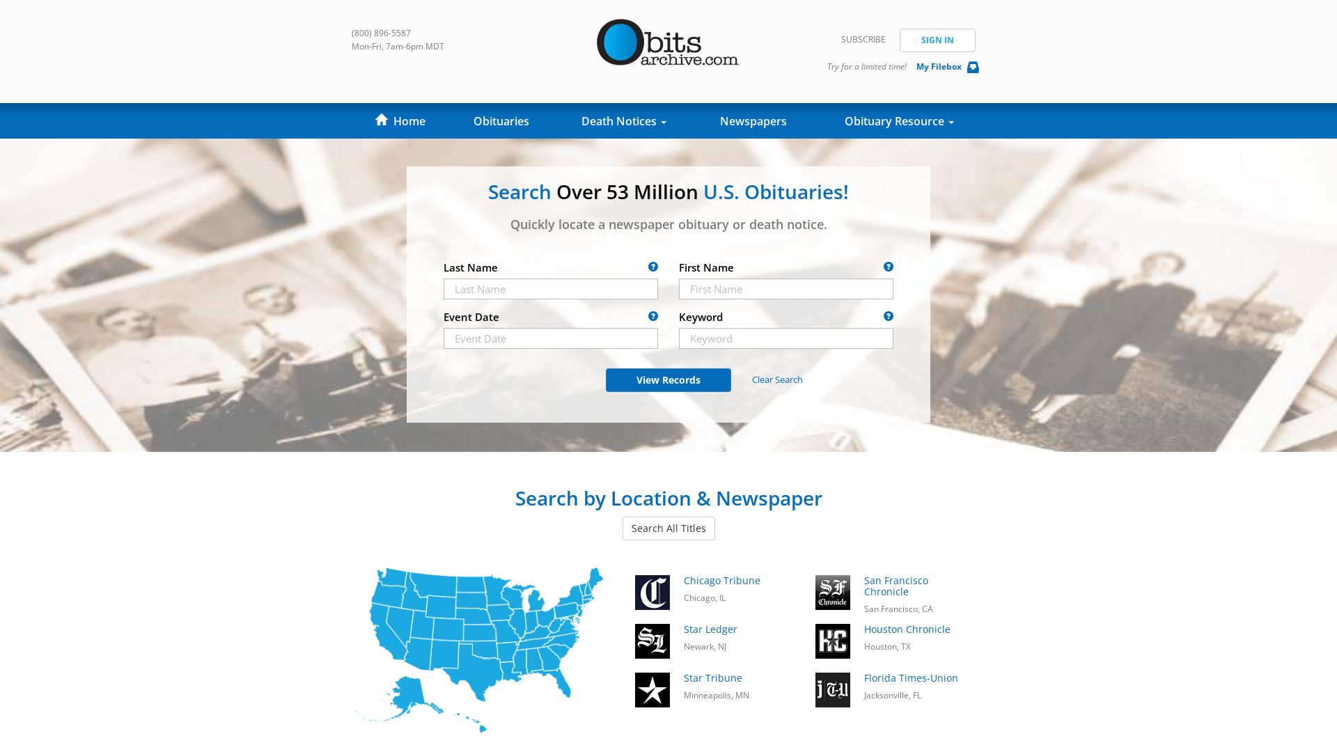 État du site web obitsarchive.com est   EN LIGNE