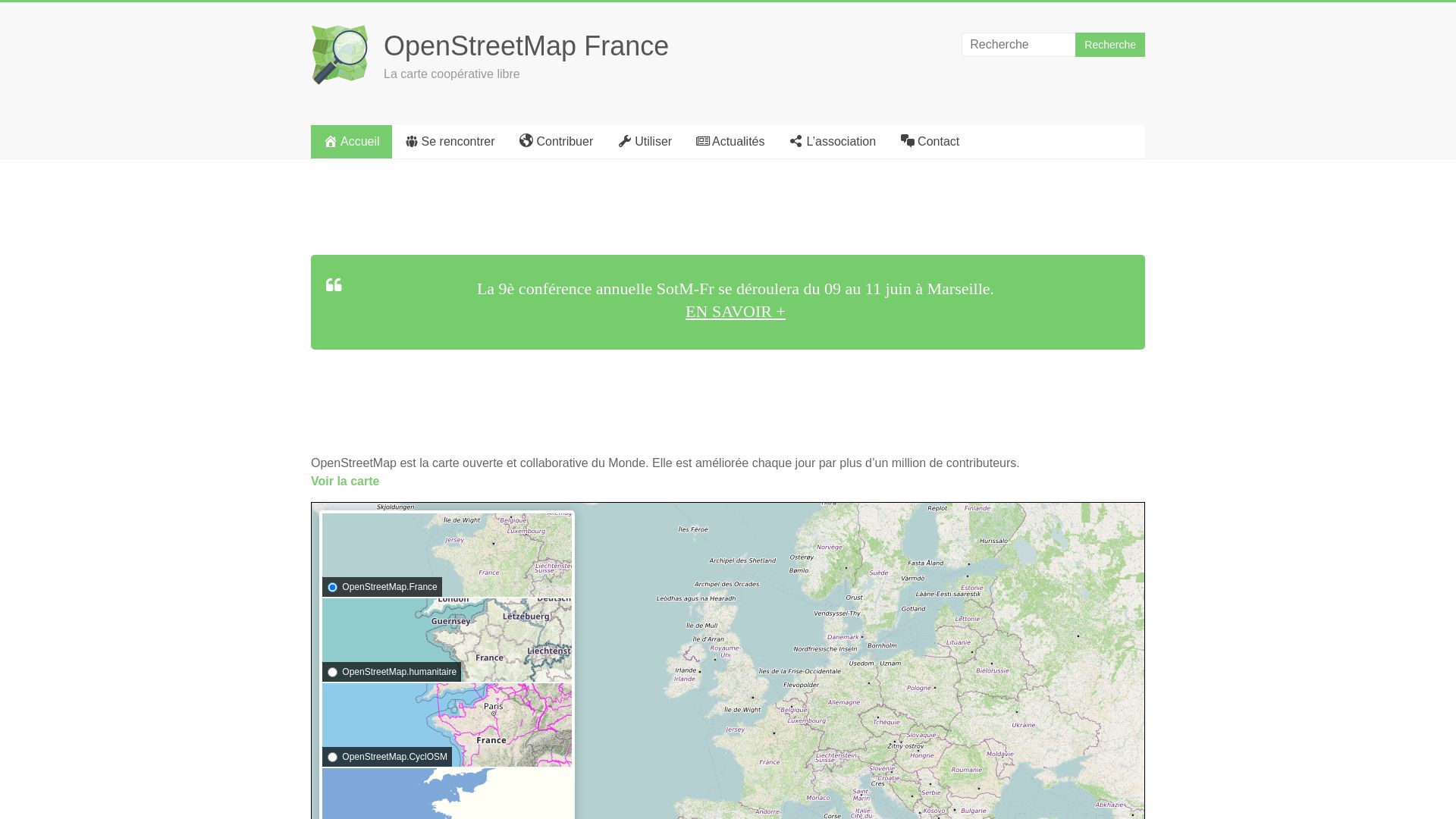 État du site web openstreetmap.fr est   EN LIGNE