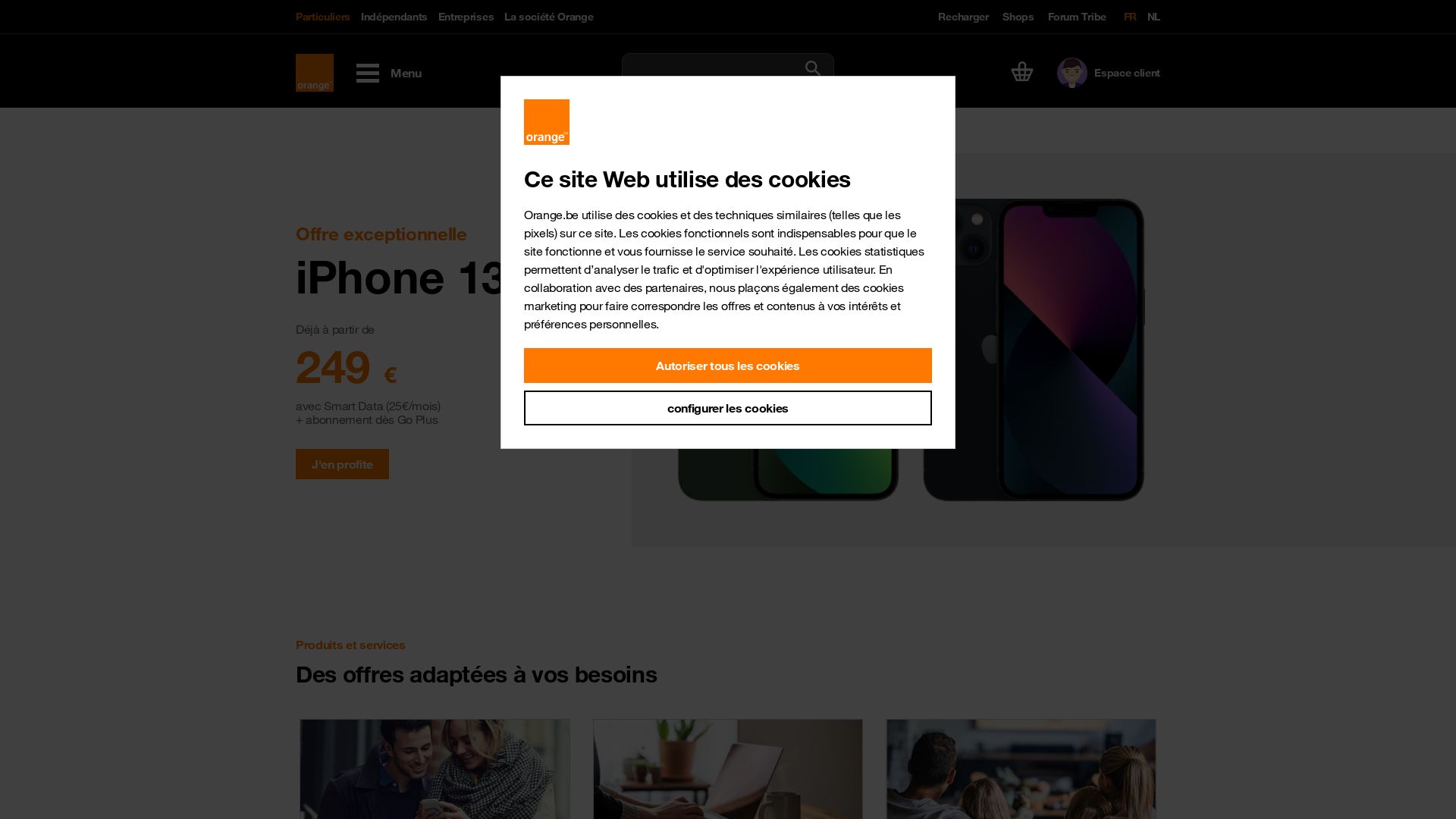 État du site web orange.be est   EN LIGNE