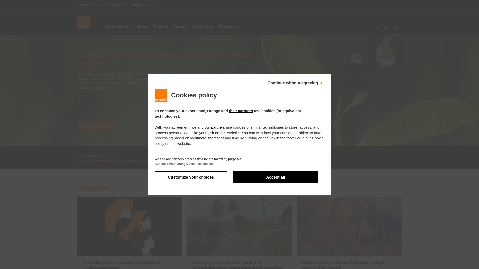 État du site web orange.com est   EN LIGNE
