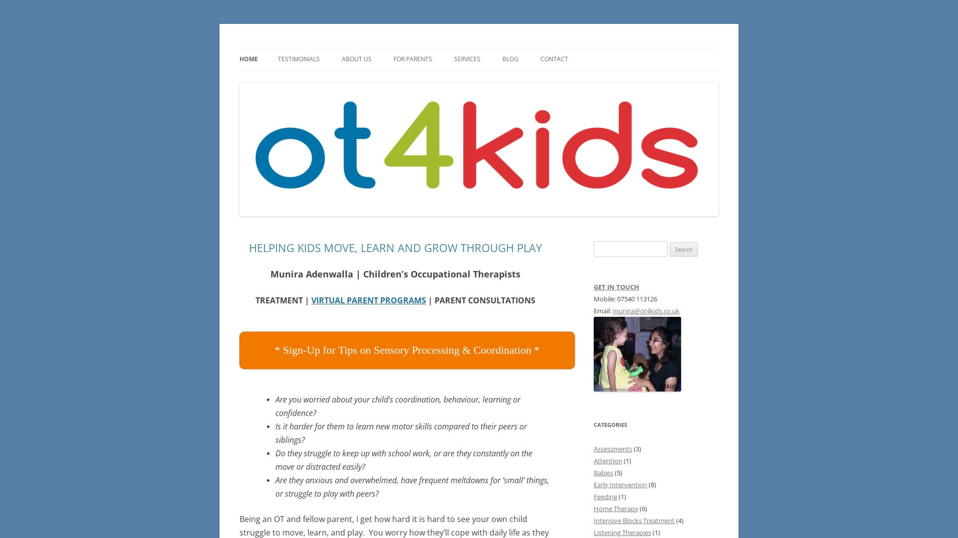 État du site web ot4kids.co.uk est   EN LIGNE