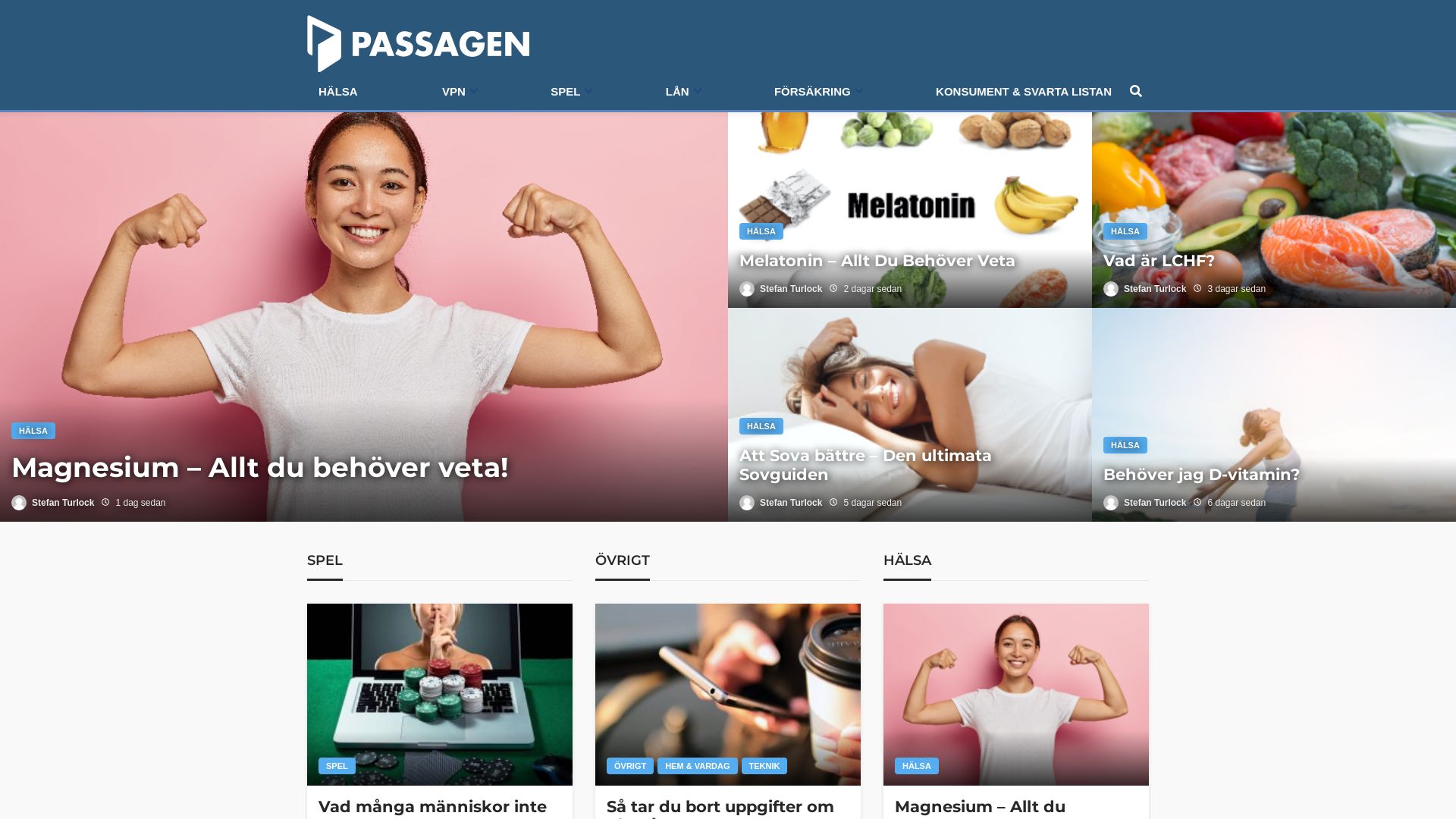 État du site web passagen.se est   EN LIGNE
