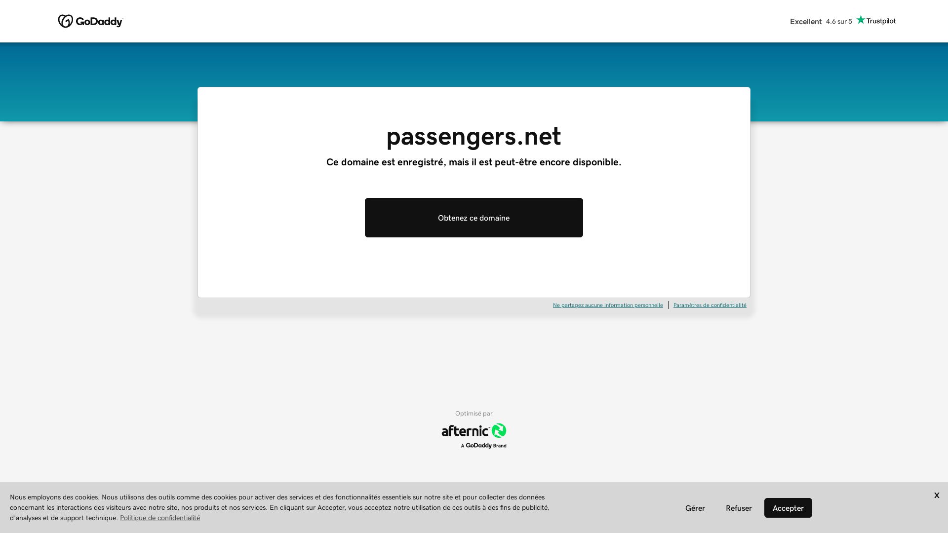 État du site web passengers.net est   EN LIGNE