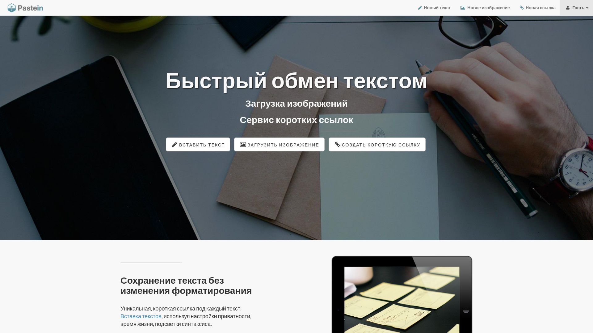 État du site web pastein.ru est   EN LIGNE